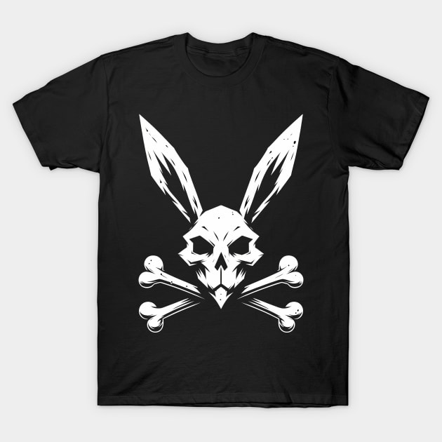 Jolly Roger Pirateflag Bunny Skull Crossbones T-Shirt by TaevasDesign